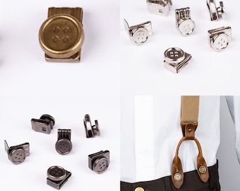 Buttons for classic suspenders, clipbuttons, no sewing needed, perfect for weddingsuits