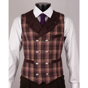 Waistcoat, double breasted waistcoat with collar, Men&#39;s vest in classic, vintage Peaky Blinders style. Perfect for wedding suit.