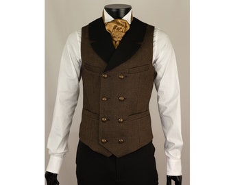 Excalibur Gilet zweireihig, Victoriaans Vintage Dandy Retro stijl herrenkleding, Steampunk Weste, 1900 1910 1920 1930