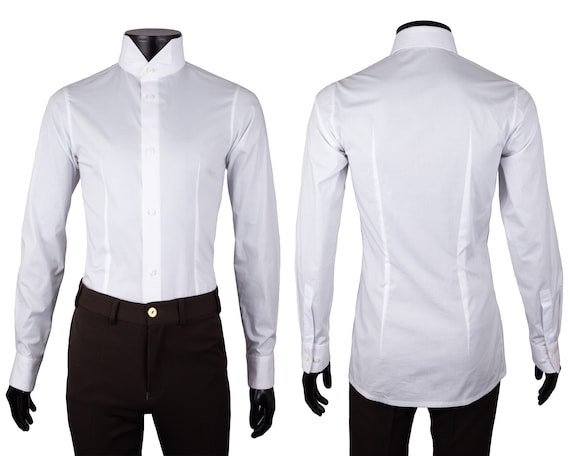 The Duke Fitted Dress Shirt, Wingtip Collar, Tuxedo Collar, Made