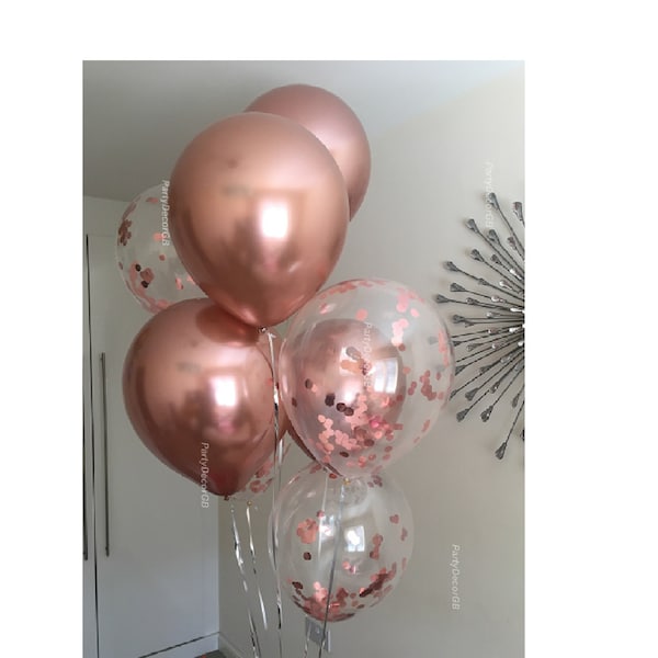 Rose gold chrome Balloons Pack of 10 or 20 12" Rose Gold Balloons Birthday Team Bride Balloons Hen Party Balloons Wedding Party decorations