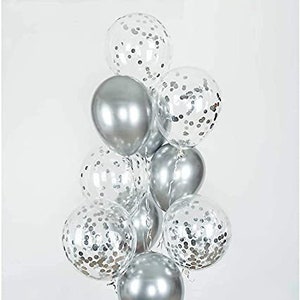 10 or 20pcs 12&quot; Silver Balloons, Silver chrome Balloon, Birthday Balloons, Team Bride Balloons, Hen Party Balloons, Wedding Balloon.