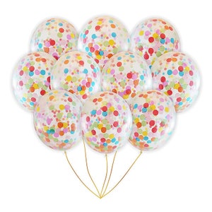 5 or 10pcs 12" Rainbow Confetti Biodegradable balloons , Happy Birthday Balloon, Rainbow birthday, Rainbow party, Birthday Decoration.