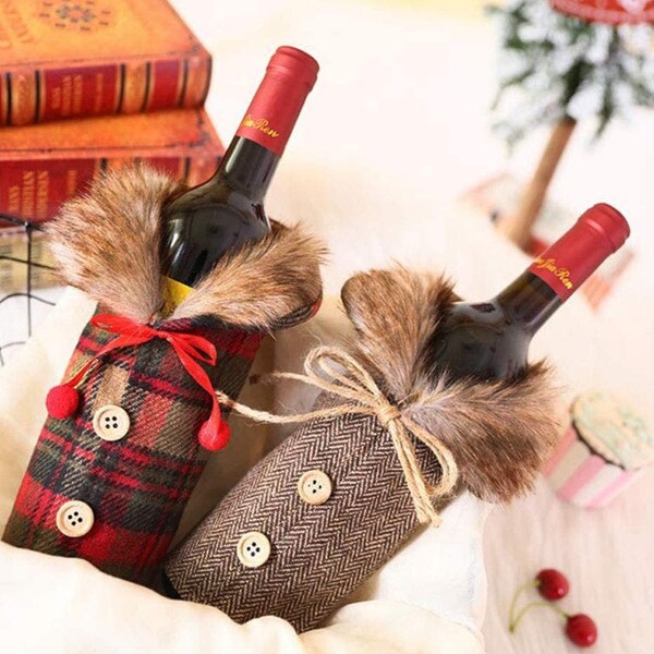 Christmas Wine Bottle Bag, Christmas Jumper For Wine Bottle, Wine Bottle cover,  Christmas Gift, Xmas Table Decoration