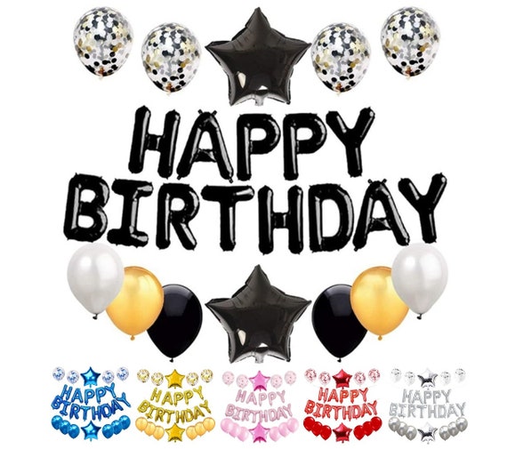 Geburtstag Dekoration Set Schwarz-Weiß – Inkl. Banner, Luftballons & Konfetti Für Männer/Jungen Partys