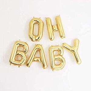 Oh BABY Banner, Baby shower Banner OH BABY foil Balloons banner Baby shower Bunting, Gold banner Baby Shower decoration Baby shower backdrop