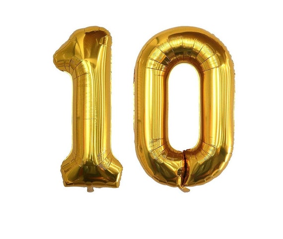 10 Numero Palloncino 10 Compleanno Decorazioni Palloncini d'oro Palloncini  di compleanno 10 anni Decorazione di compleanno 10 Decorazione anniversario  -  Italia