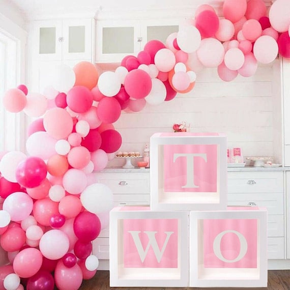 Scatole Palloncini 2° Compleanno - Set 3 Pezzi Con Lettere Adesive | Decorazione Festa Bambini - Foto 5