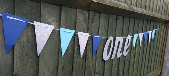 One birthday Banner, One bunting, 1st Birthday banner, 1st birthday bunting, one Banner Garland, Baby Boy 1st birthday Party Decoration.