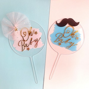Oh Baby Cake Topper, Baby shower Cake topper, boy girl gender reveal party cake topper, Baby announcement cake topper, Baby shower decor.
