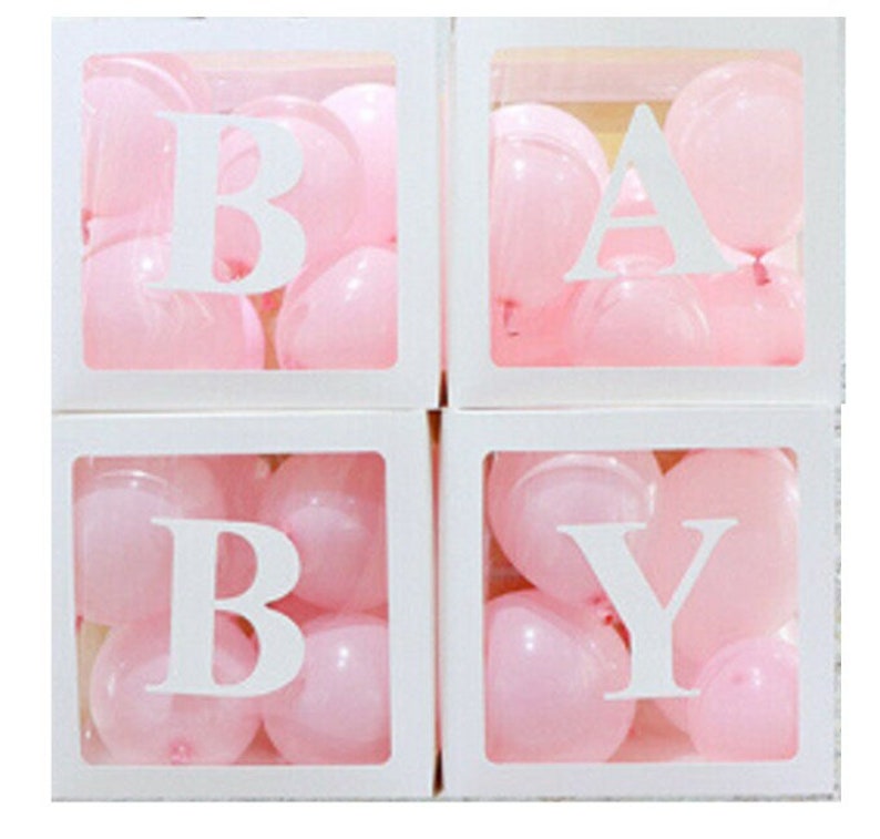 Baby Box, Baby Shower decoration, Gender Reveal decoration, Baby Balloon Boxes, Neutral baby shower decor, baby announcement pink balloons