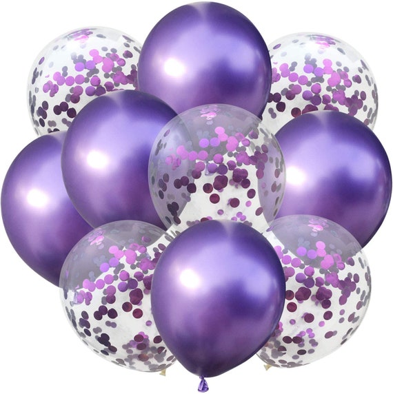 16 pcs 12 ballon violet, ballon joyeux anniversaire, ballons