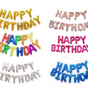 16&quot; Happy Birthday banner, Happy Birthday Banner, happy birthday Bunting , Happy Birthday Decoration, Happy Birthday Foil Banner,Kids Banner
