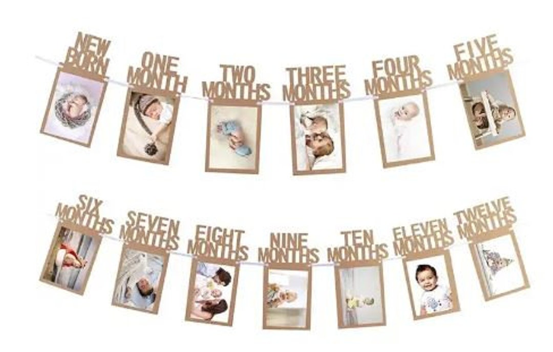 First Birthday Photo Banner 1st Birthday Baby Photo Banner Bunting ...