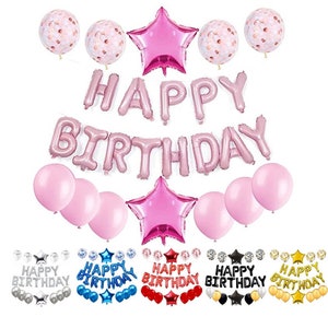 Happy Birthday Decoration Birthday Balloon Banner Bunting Men Women Girls Boys Birthday Decorations Birthday banner Party Decoration