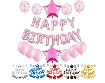 Happy Birthday Decoration Birthday Balloon Banner Bunting Men Women Girls Boys Birthday Decorations Birthday banner Party Decoration