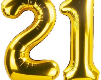 21 Number Balloon 21st Birthday Decorations Gold Balloons Birthday Balloons 21 Years Old Birthday Decoration 21 Anniversary Decoration