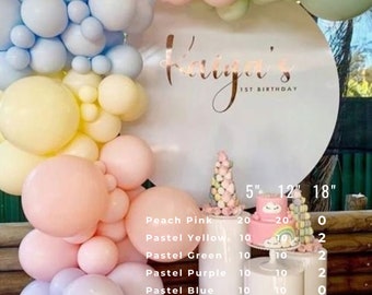 Pastel Green Pink Purple Yellow Blue Balloon Arch Kit for Birthdays Wedding decoration Bridal Shower Baby shower Hen Party Decoration