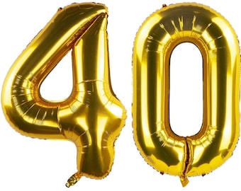 40 Number Balloon 40th Birthday Decorations Gold Balloons Birthday Balloons 40 Years Old Birthday Decoration 40 Anniversary Decoration
