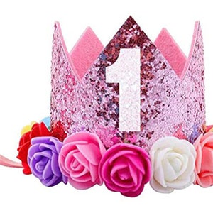 1st Birthday Decoration First Birthday Crown First Birthday Party Hat First Birthday Girl Glitter Party Crown 1st birthday crown
