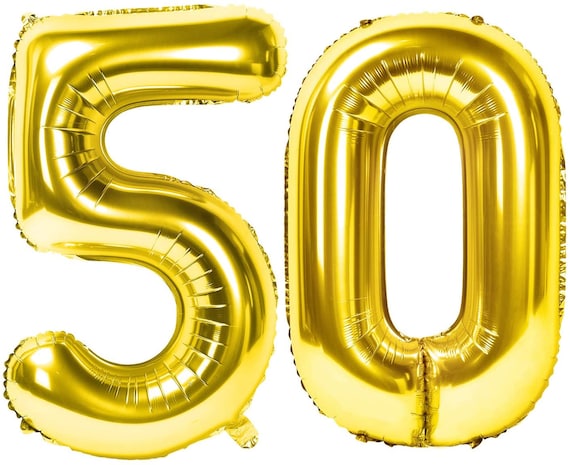 distancia Sueño después del colegio 50 Número Globo 50 Decoraciones de Cumpleaños Globos de Oro - Etsy España