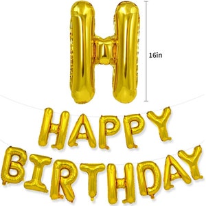 Large 16 Self-inflating Happy Birthday Banner Balloons - Etsy