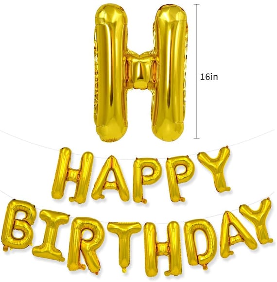 Large Happy Birthday Balloon 16" Banner Bunting Self Inflating Party Decoration 