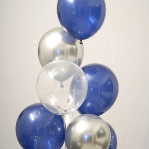 10 or 20pcs 12&quot; Navy with Silver Balloons Navy balloons Happy Birthday Balloons Team Bride  Bridal Shower Decoration Baby shower balloons