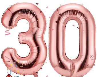 30 Number Balloon 30th Birthday Decorations Rose Gold Balloons Birthday Balloons 30 Years Old Birthday Decoration 30 Anniversary Decoration