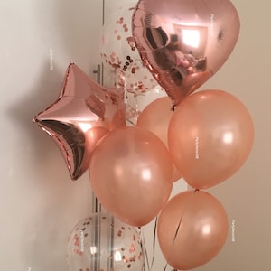 Rose Gold decoration ,14 pcs Rose Gold BALLOON BOUQUET,  Rose gold BALLOONS, Hen Party Balloons, wedding balloon ,Birthday decoration.