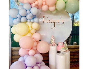 Pastel color balloon arch DIY Pastel Green Pink Purple Yellow Blue Balloon Arch Kit Birthday Wedding Bridal Shower Hen Party Decoration