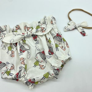 Bloomer with Bow/ Diaper Cover/ Baby Bloomer/ Gift Set/ Hair Bow