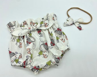 Pumphose mit Schleife / Windelbezug / Bloomer Geschenkset / Haarschleife