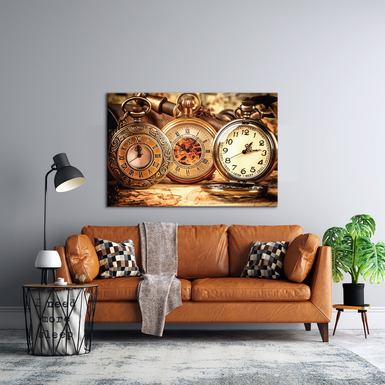 Antique Pocket Watches Wall Art Canvas Old Gold Clocks Print Etsy