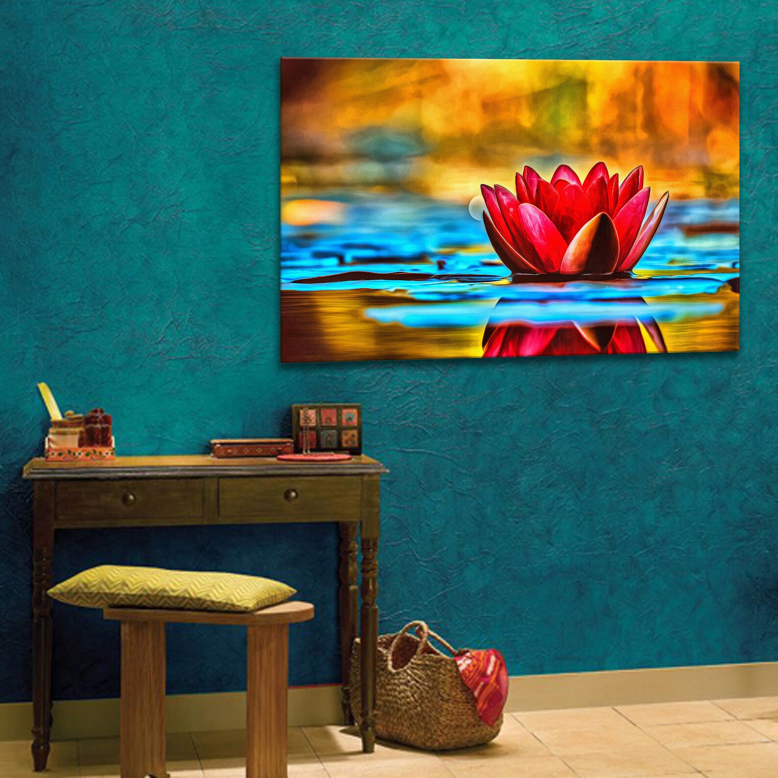 Lotus Zen Canvas Wall Art Buddha Wall Canvas Office Canvas Art Etsy