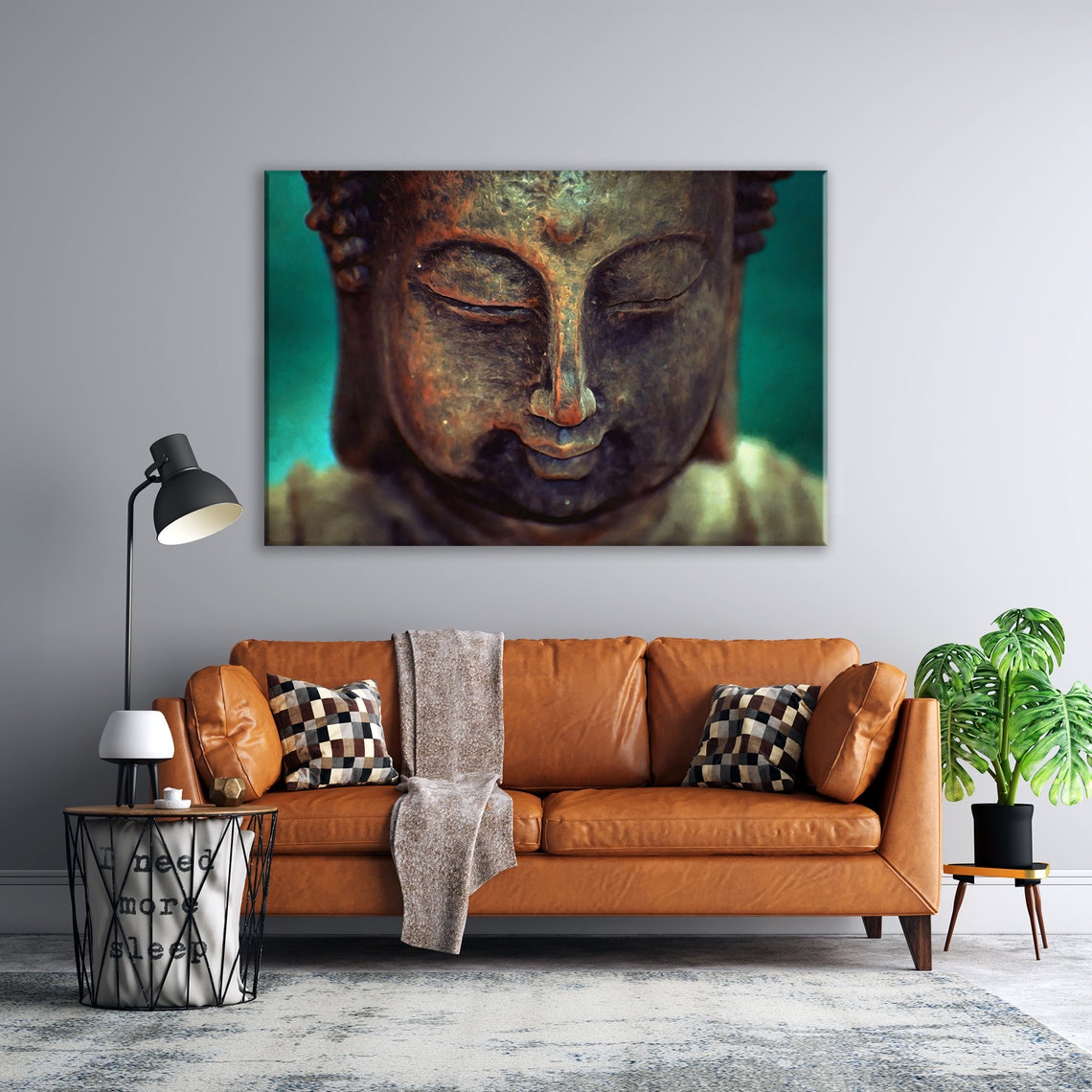 Buddha Statue Zen Canvas Wall Art Peace and Buddhism Print Art Etsy