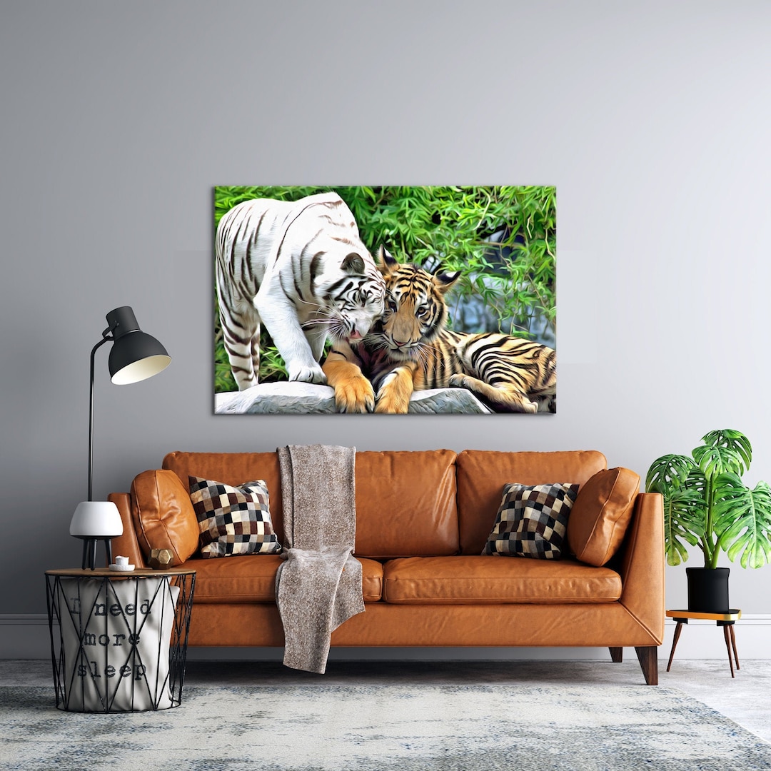 Tigers Wall Art Large Print Tiger and Tigress Canvas Tigers Etsy