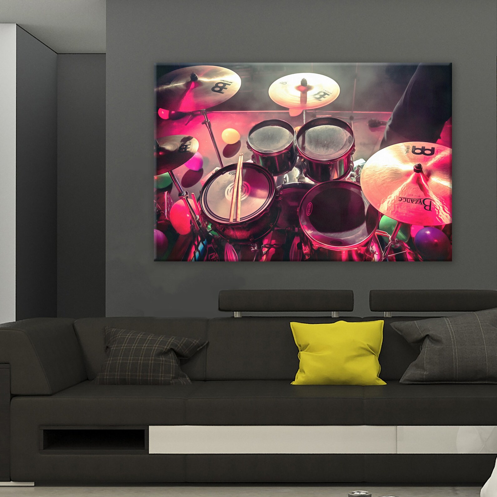 Bass Drum Large Wall Print 3 Panels Percussive Musical Etsy
