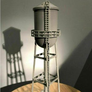 HO/TT Scale 3D printed kit Water Tower (Gray)