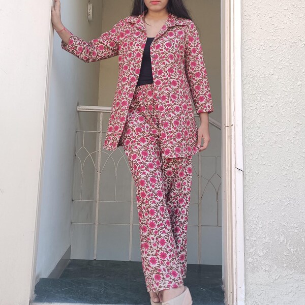 Summer Special Rayon Top Pants Suits, Business Women Girl Pant Suit, Stylist Co-ord Set For classy Pants has pocket on 1 side (right side)