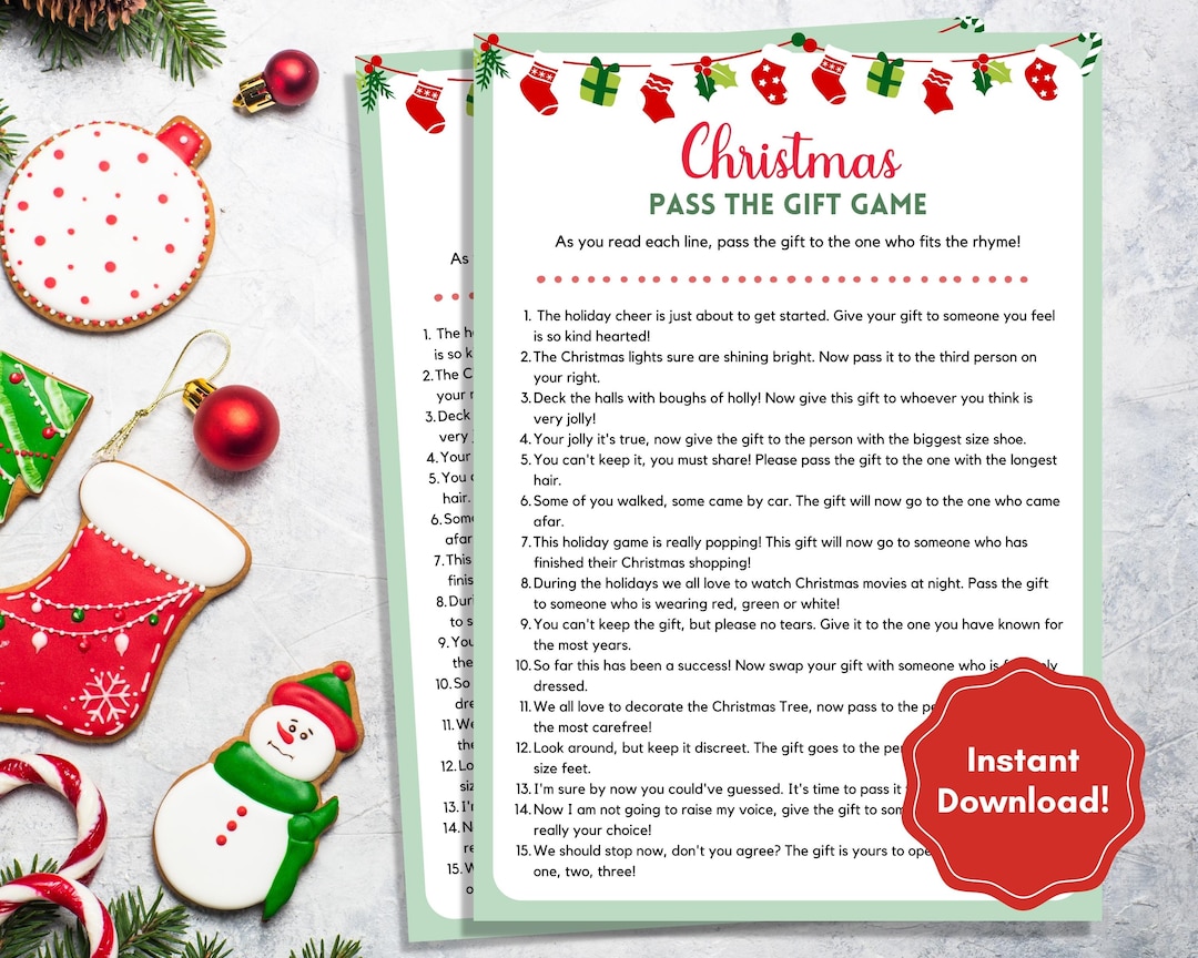 Pass the Gift Game for Christmas Christmas Gift Exchange, Pass the