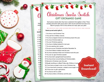 Santa Swap: Printable Holiday Gift Exchange Game With 48 Cards - Etsy