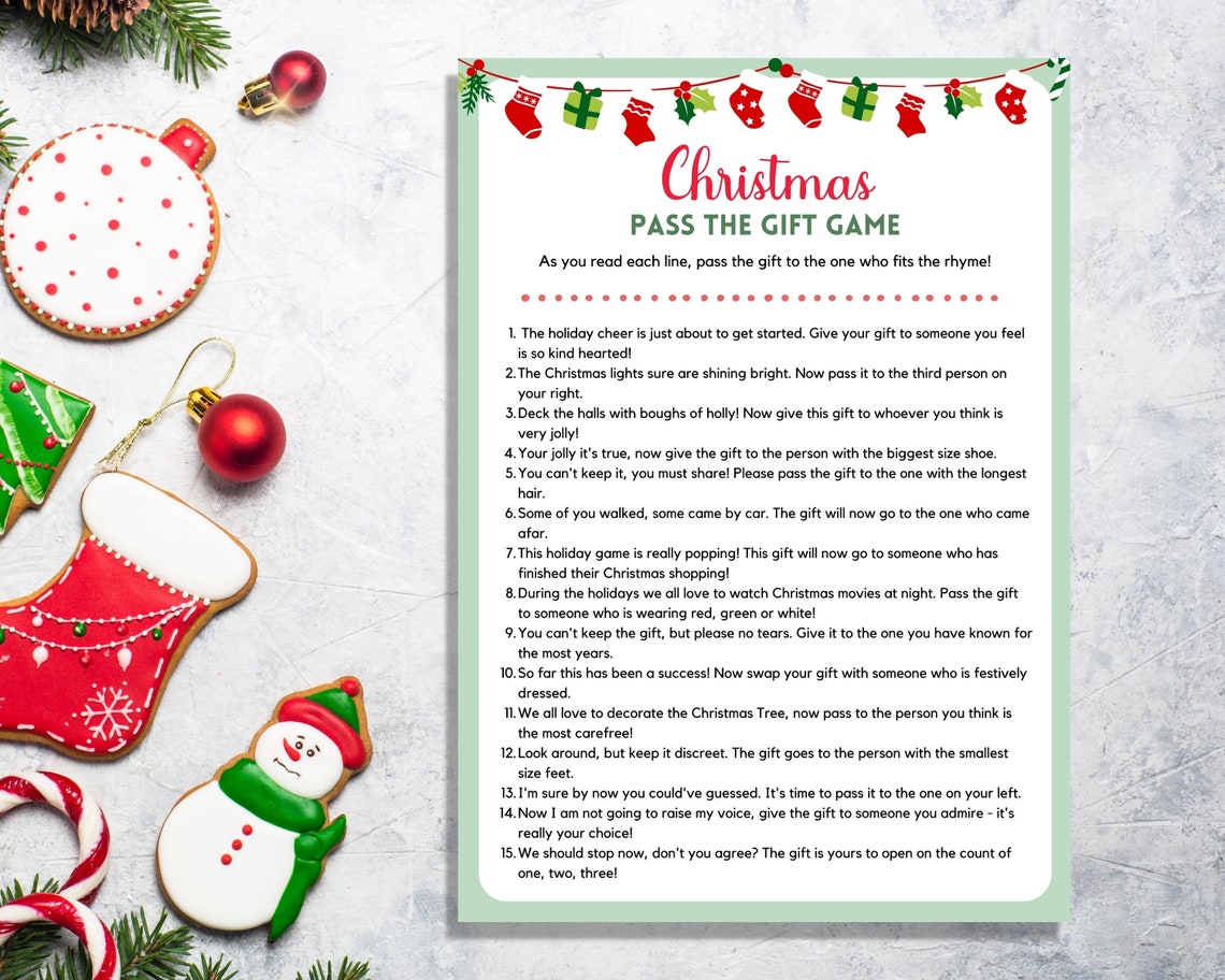 Pass the Gift Game for Christmas Christmas Gift Exchange, Pass the