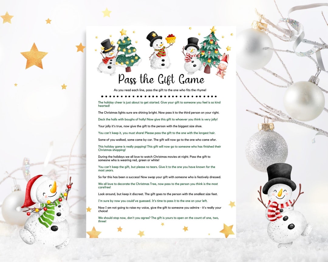 Pass the Gift Game for Christmas, Christmas Gift Exchange, Pass the