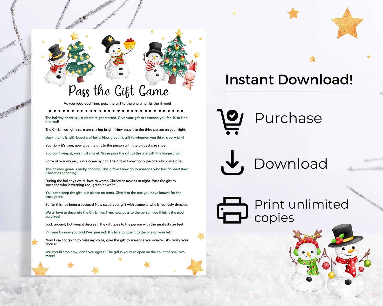 Pass the Gift Game for Christmas, Christmas Gift Exchange, Pass the