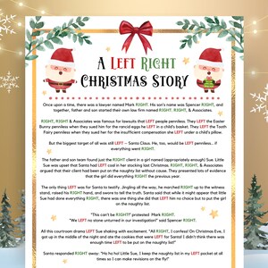 Christmas Left Right Game, Elf Left Right Funny Story Pass the Gift  Exchange Game, Christmas Reunion Party Activity Gift Swap Icebreaker