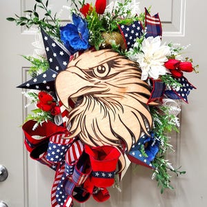 Patriotic Eagle-Themed Wreath - Handmade American Pride Decor, Summer Wreath, Farmhouse Wreath, Patriotic Wreath, Rustic Wreath