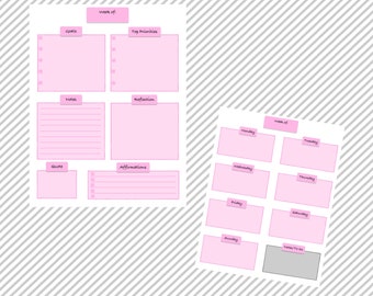 Voll Undatierter Planer - Pink (Digital/ Printable)