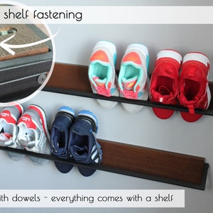 Entryway metal wall mounted shoe storage Unique open floating shelf Industrial schuhregal metal Modern hallway shoe organizer Custom shelves
