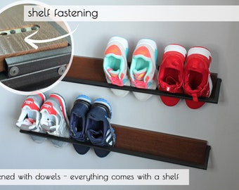 Entryway metal wall mounted shoe storage Unique open floating shelf Industrial schuhregal metal Modern hallway shoe organizer Custom shelves